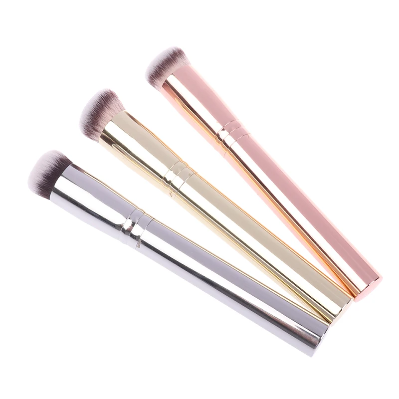 Oblique Head Foundation Concealer Makeup Brush Face Contour Blush Liquid Cream Mixing Brush Portable Makeup Tools