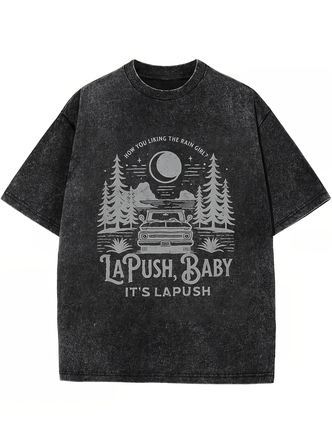 Twilight Washed Retro T-shirt with Vampire Werewolf Print Pattern Is An Excellent Gift for Daily Travel and Dating Fans