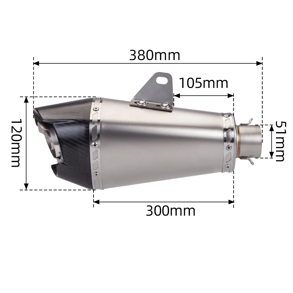 Silp on Motorcycle Exhaust Muffler Pipe Escape Moto With DB Killer For zx25r zx25rr