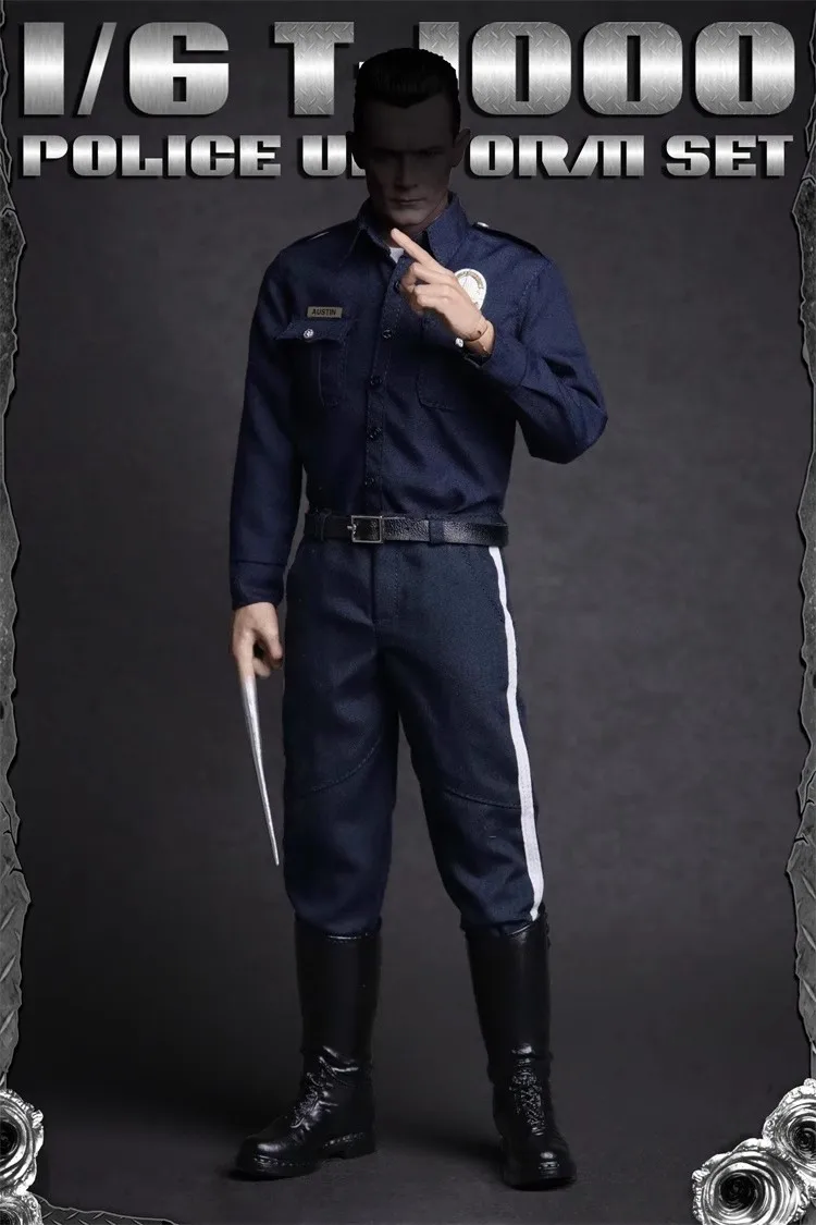 

1/6 T1000 Police Uniform Set Fit 12" Action Figure Accessories Model Toy In Stock Collection