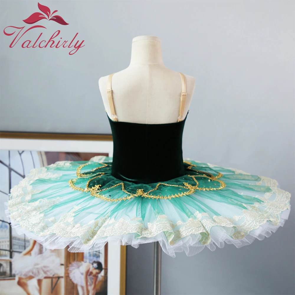 New Ballerina Girls Ballet Tutu Dress Green Dance Costume piatto Pancake Red Party Dress for Kids