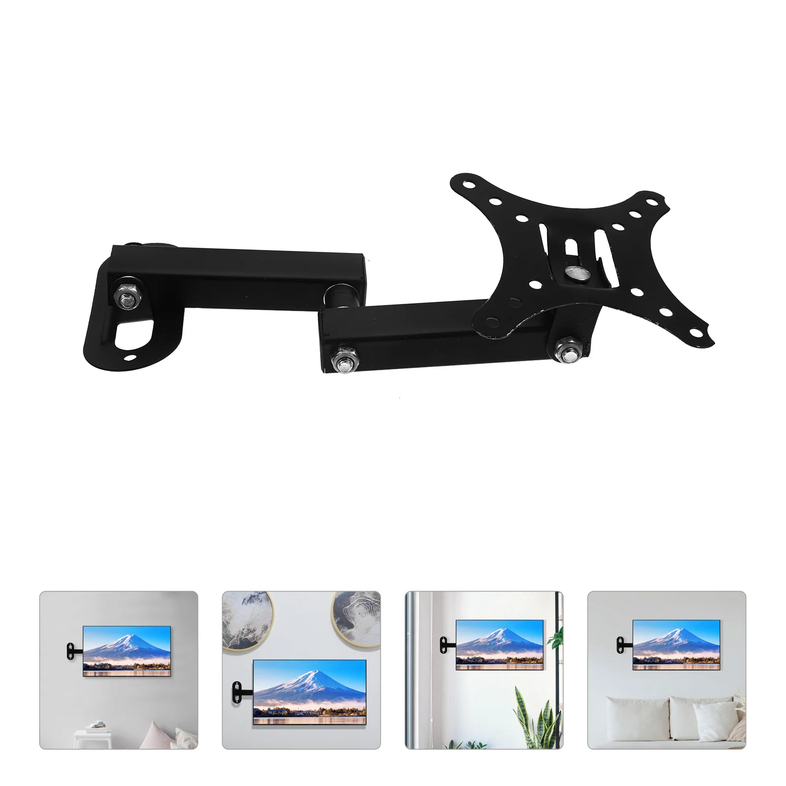 Wall Mount Monitor Stand 14 27 Inch Swivel Wall Bracket Cold Rolled Steel Low Profile Screen Frame Concealed Cables Viewing