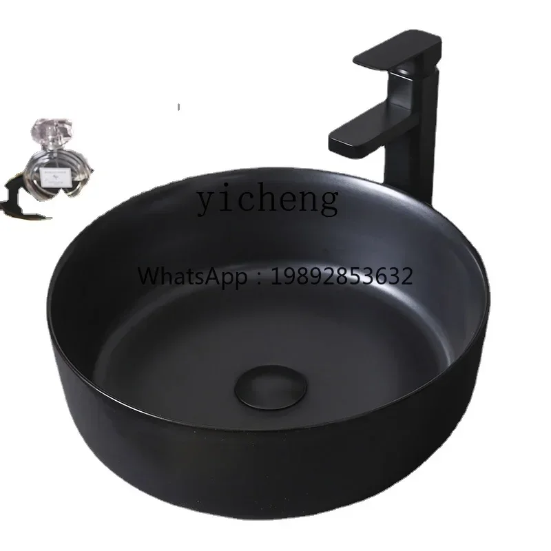 

Y1 Table Basin Black Washbasin Matte Balcony Wash Basin Single Basin Pool Cement Gray