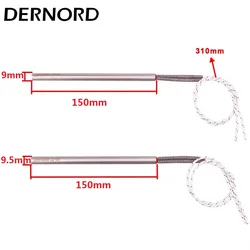 DERNORD 220v Pellet Igniter Cartridge Heater 350w /400w 9/9.5*150mm Tubular Heating Element Wood Stove/ Firepalce SUS304