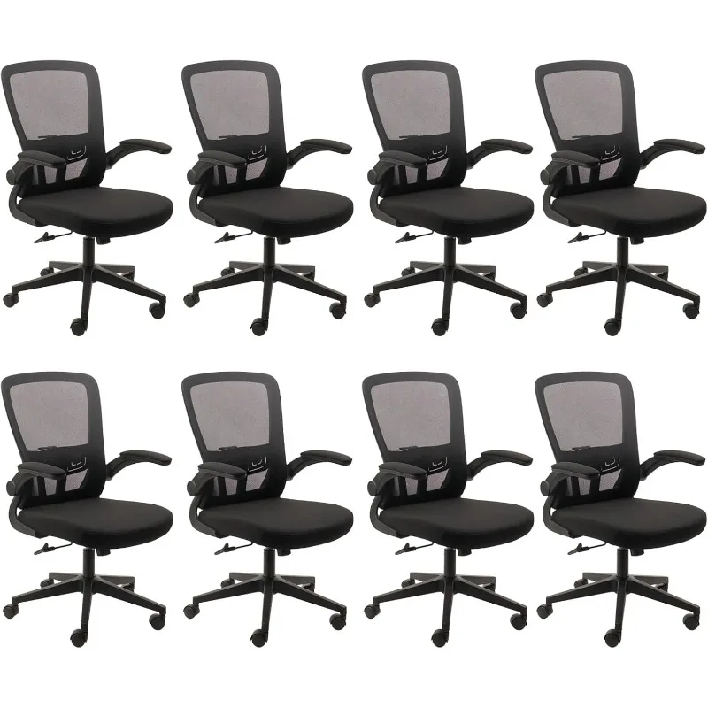 

Desk Chairs with Wheels,Ergonomic Mesh Office Chair Adjustable Height Swivel Lumbar Support Home Office Chair Flip Up Armrests