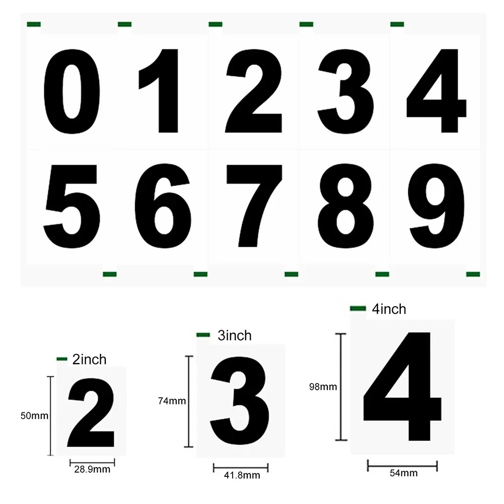 1PC PVC Self-adhesive Reflective Number Paper Mailbox Numbers Decal Elegant Style Waterproof Number Decals Sticker for Home Deco