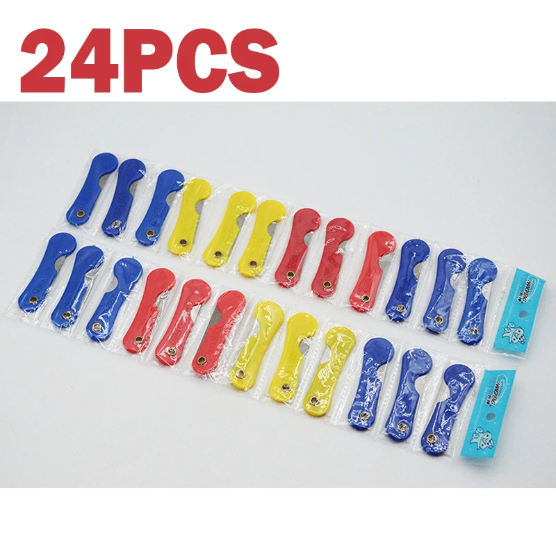 24pcs/Set Plastic Folding Utility Knife High Quality Cutting Portable Small 10cm Sharp Pencil Art Craft Knife Wholesale Hot Sale