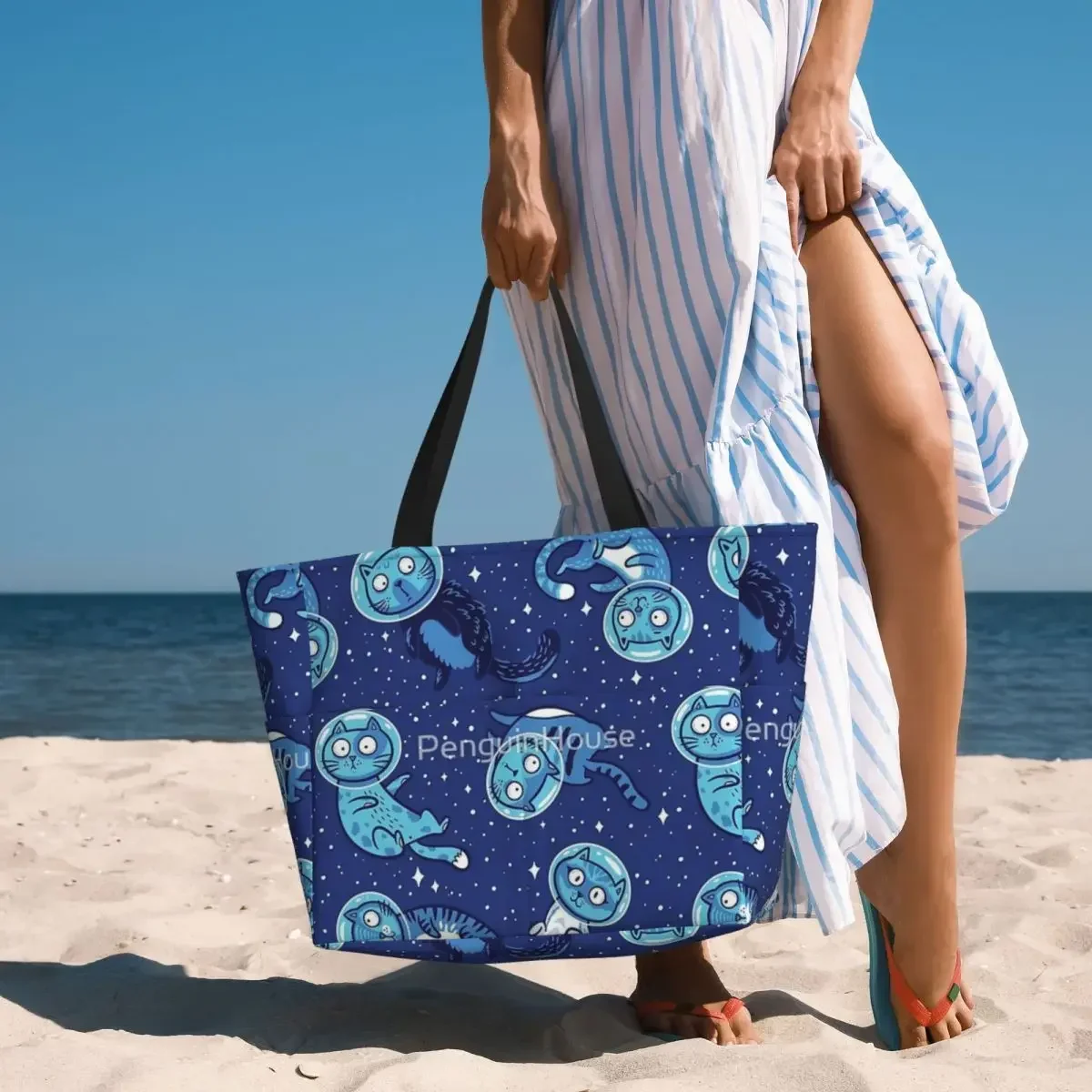 Saco De Viagem De Praia De Gatos Galáxia, Sacola Popular, Bolsa De Ombro De Esportes De Compras, Padrão Multi-Estilo