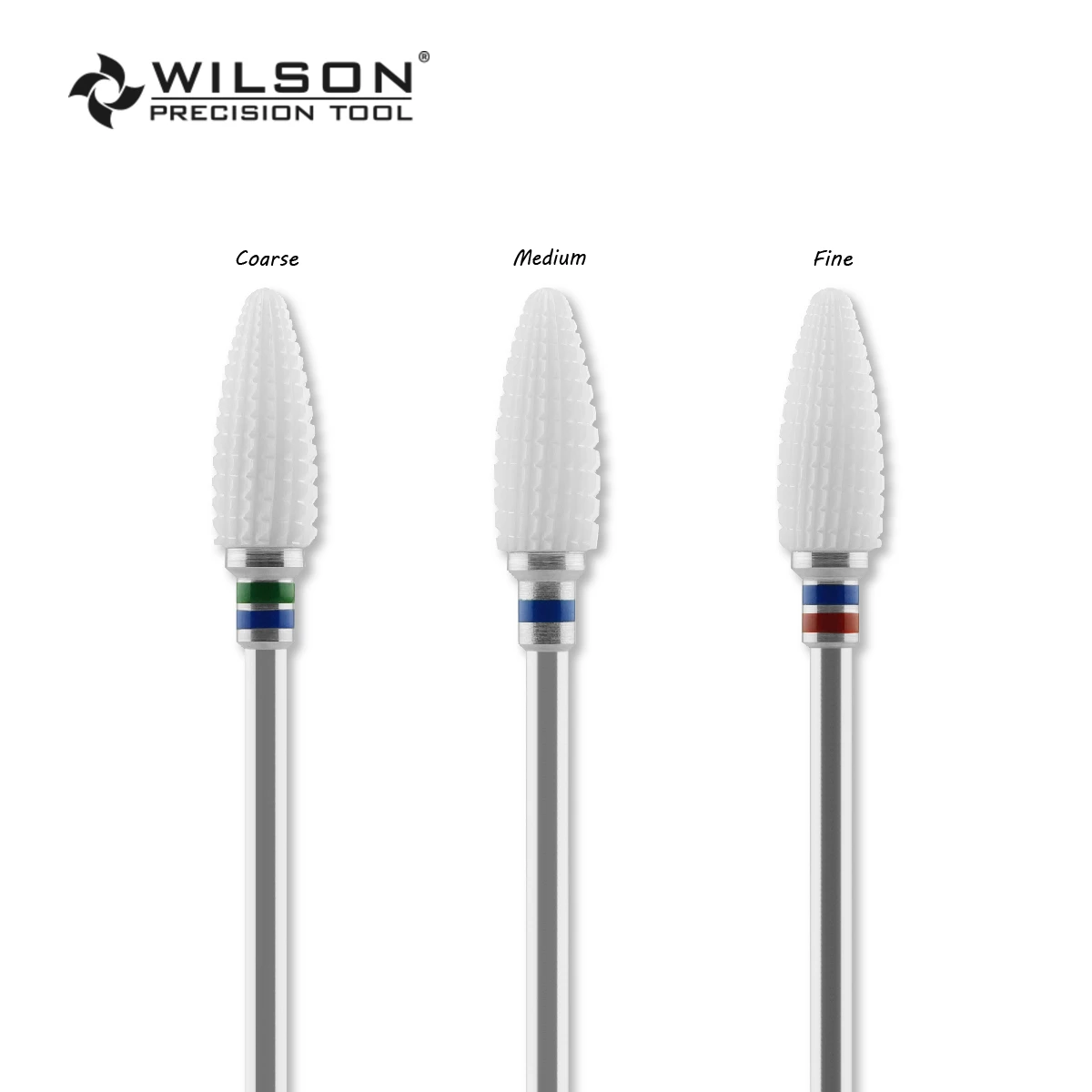 WilsonDental Burs в форме пули-спиральная резка-белая керамика- (6402401-6402601) -циркониевые керамические стоматологические боры