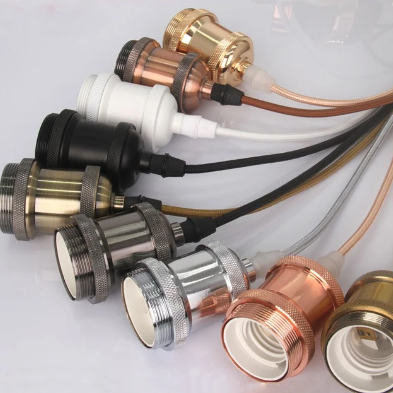 E27 مصباح المقبس الرجعية شنقا سلك قلادة أضواء حامل