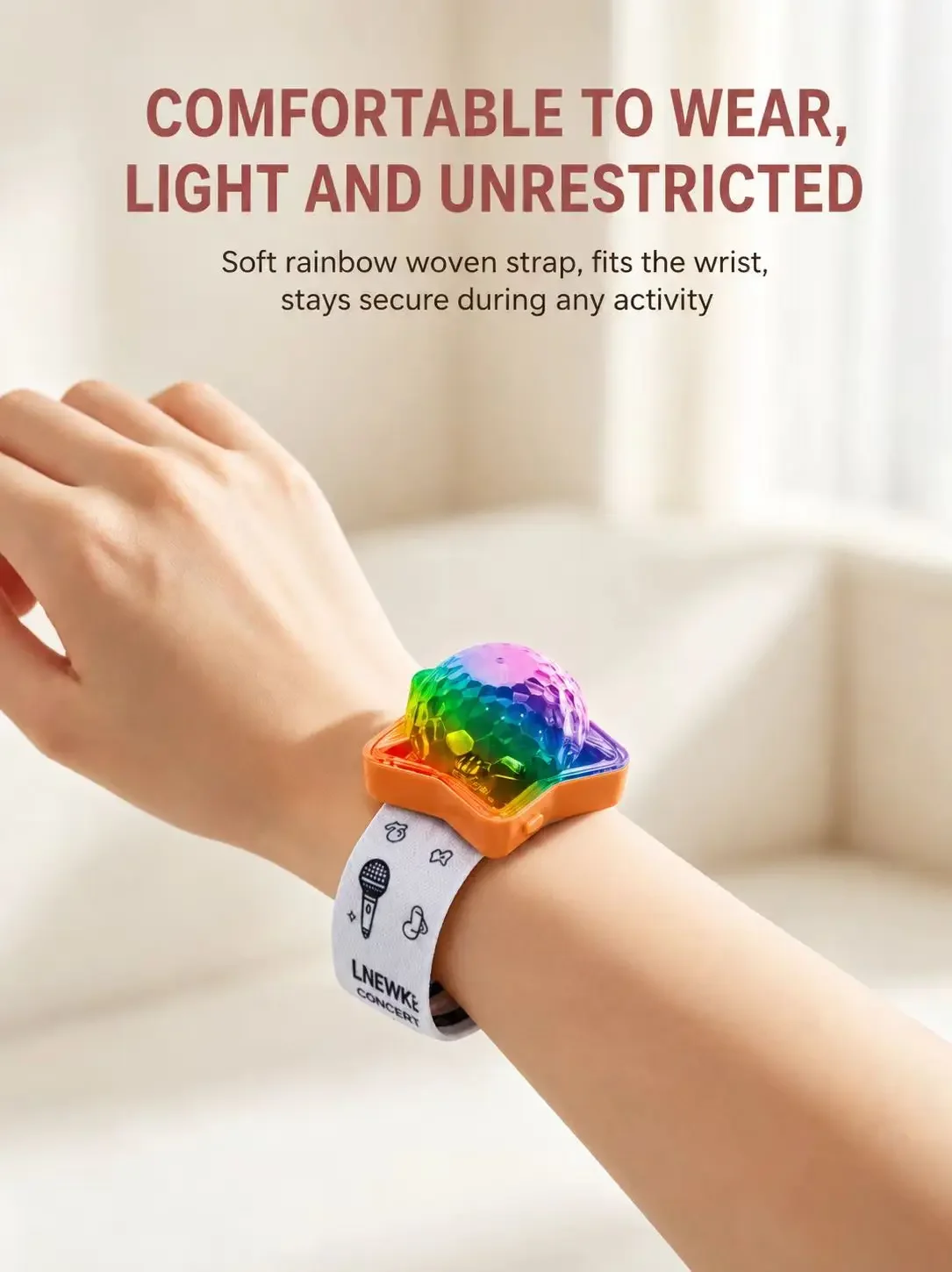 RGB Disco Wrist Projector Light 4‑Pack Rechargeable Wearable 360° Dynamic Color Projection Night Light For Festival Dance Party