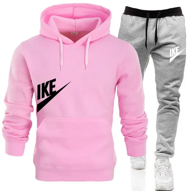 Otoño e Invierno 2025, nuevo conjunto de ropa deportiva informal para hombres, jogging al aire libre, sudadera con capucha para hombres y mujeres + pantalones, conjunto de 2 piezas