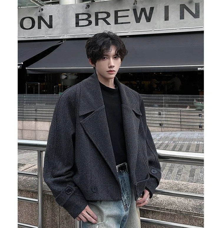 

Wool Blend Jacket Man Big Size Mens Pleated Vintage Workjacket Industrial Tough Rugged Durability Comfortable Canvas Wash Warmer