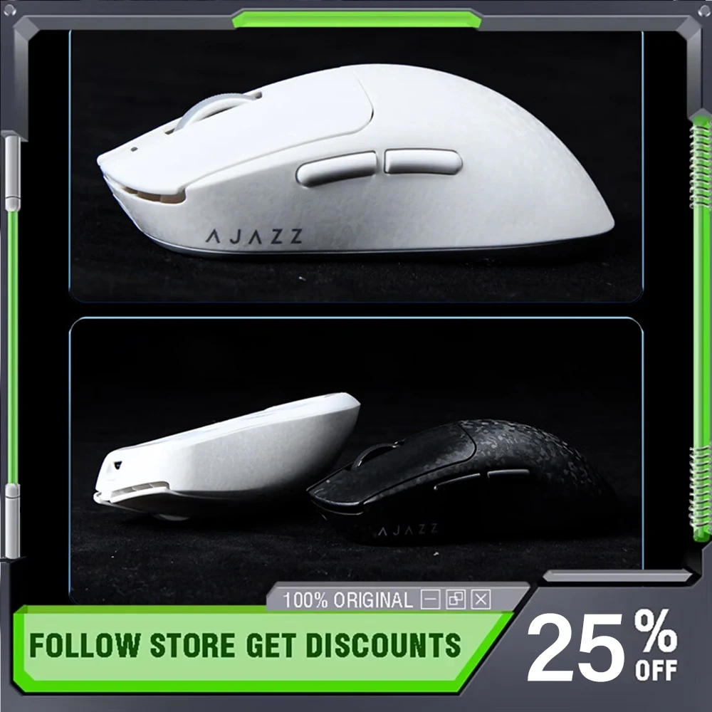 

Беспроводная игровая мышь AJAZZ T520 Series с тремя режимами подключения, композитным углеродным волокном, сенсором PAW3311/3395, двойным разрешением 1k/8k, легкая, для киберспорта