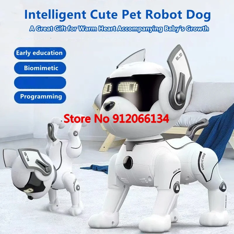 Funny RC Robot Pet Dog Electronic Dog Stunt Dog Singing Dancing Programmable Sleep Remote Control Robot Dog for Children's GIfts