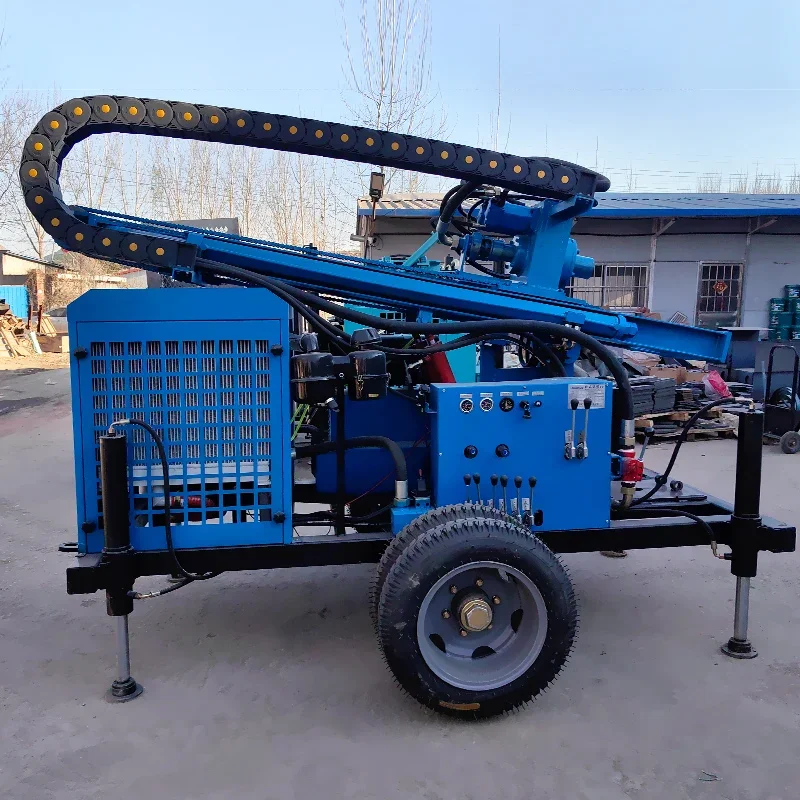 Portable Rotary Diesel Engine Drilling Rig 300m Max for Construction & Ore Water Well Gear Motor Core Components For Sale