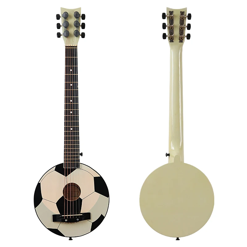 30 Inch Mini Acoustic Guitar 6 String High Gloss Basswood Body Children Folk Guitar Cartoon Shape Travel Guitar