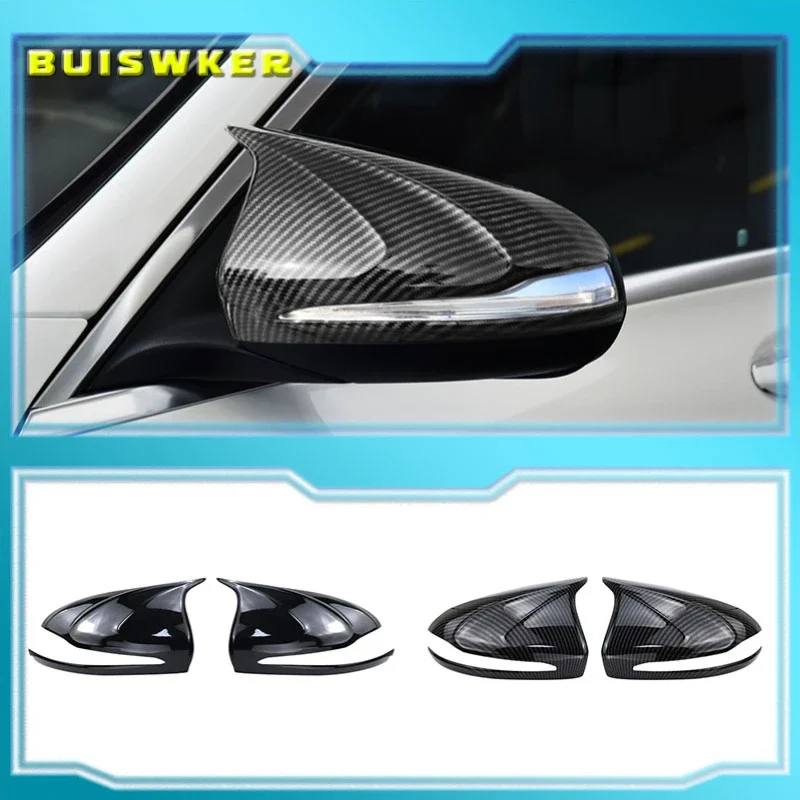 Carbon Fiber Look Door Mirror Cap Covers for Mercedes B C E S CLS GLA GLB GLC W205 W247 H247 X247 X253 C253 W222 C217 W213 C257