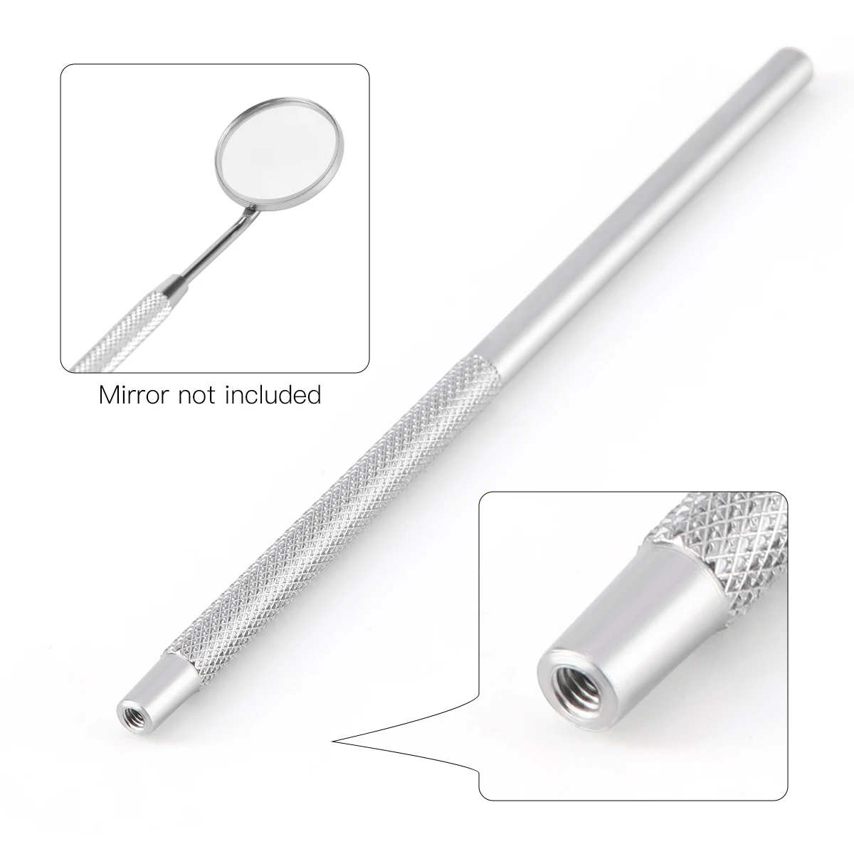 

10PCS Dental Mouth Mirror Handle Reflector Odontoscope Handle Stainless Steel Dentistry Checking Oral Mirror Handle Dental Tools