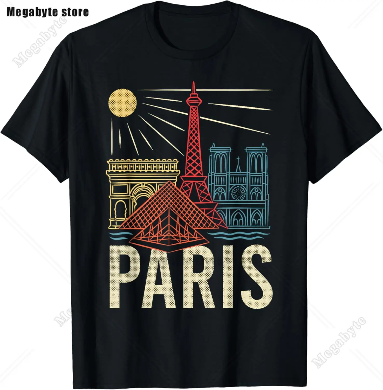تي شيرت كلاسيكي بتصميم برج إيفل ، قطن ، تنفس ، كاجوال ، موضة ، ملابس شارع ، أنا أحب باريس ، فرنسا #4
