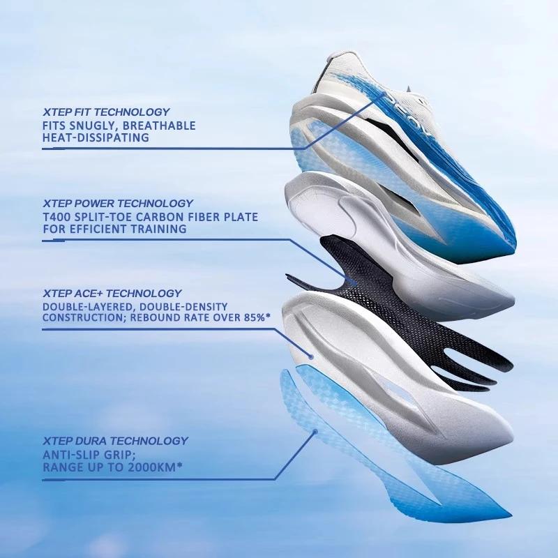 えす Xtep 260X 3.0 Running Shoes Men Outdoor Carbon Racing Elasticity