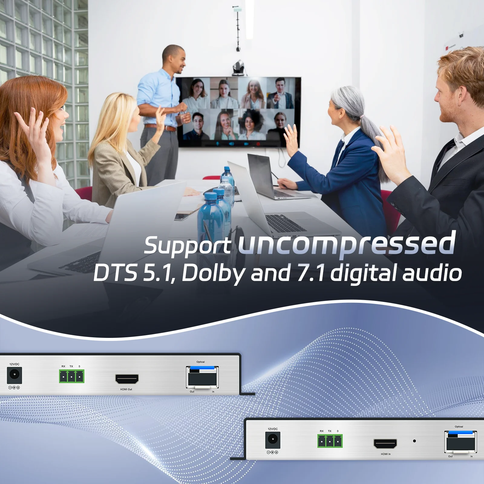 4K 60Hz HDMI Fiber Optical KVM Extender 10KM 4K HDMI USB Video Transmitter Receiver with EDID Keyboard Mouse