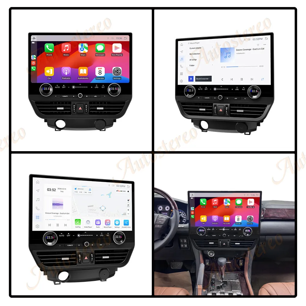 19.8 بوصة كوالكوم لكزس LX570 2007-2015 أندرويد 13 سيارة مشغل وسائط متعددة نظام تحديد المواقع والملاحة راديو تلقائي مسجل شرائط رئيس وحدة