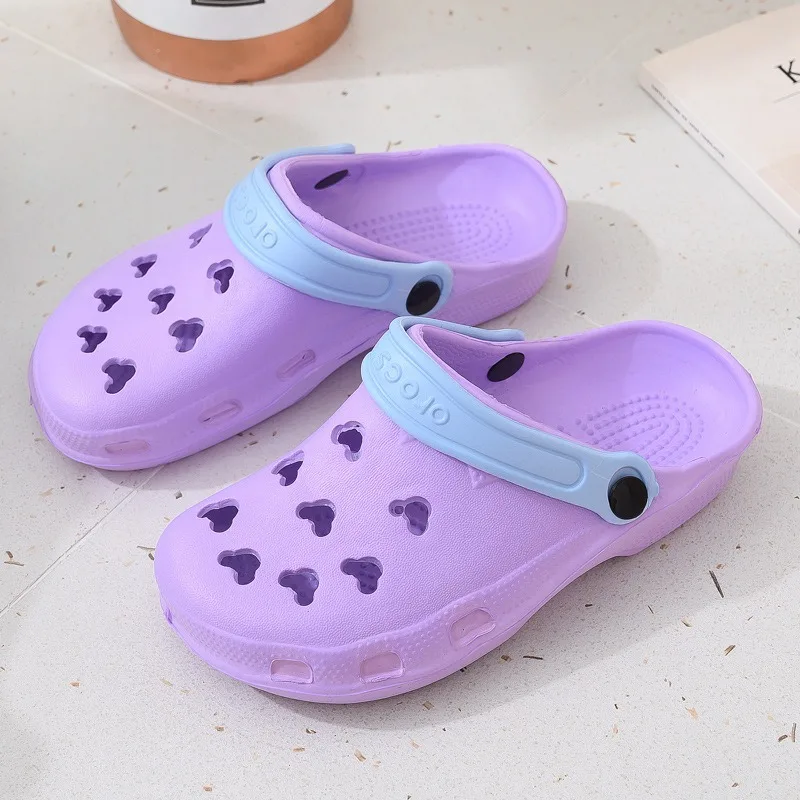 Summer Cave Shoes EVA Garden Shoes Cute Hollow Hole Shoes Women\'s Beach Shoes Anti Slip Breathable Sandals