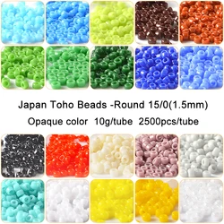 1.5mm Japan TOHO Round Beads 15/0 Opaque Color 10g 2500pcs Glass Seed Bead For Needlework Handemade Jewelry Making