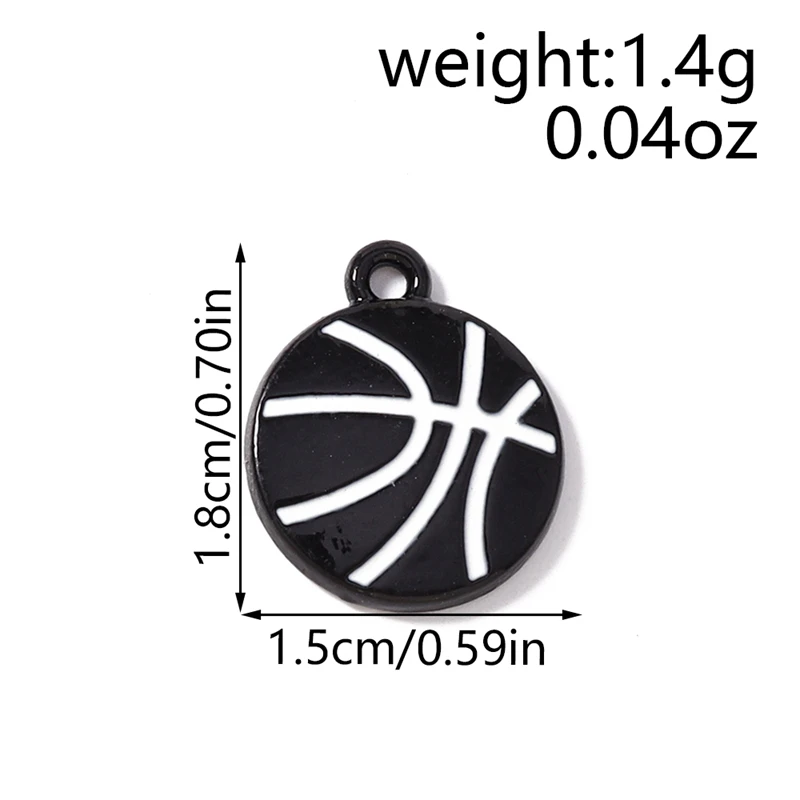 10 Stück niedliche Sport-Charms, Emaille-Rugby- und Basketball-Schuh-Charms für die Schmuckherstellung, Ohrringe, Anhänger, Halsketten, DIY-Bastelzubehör – Detail 6