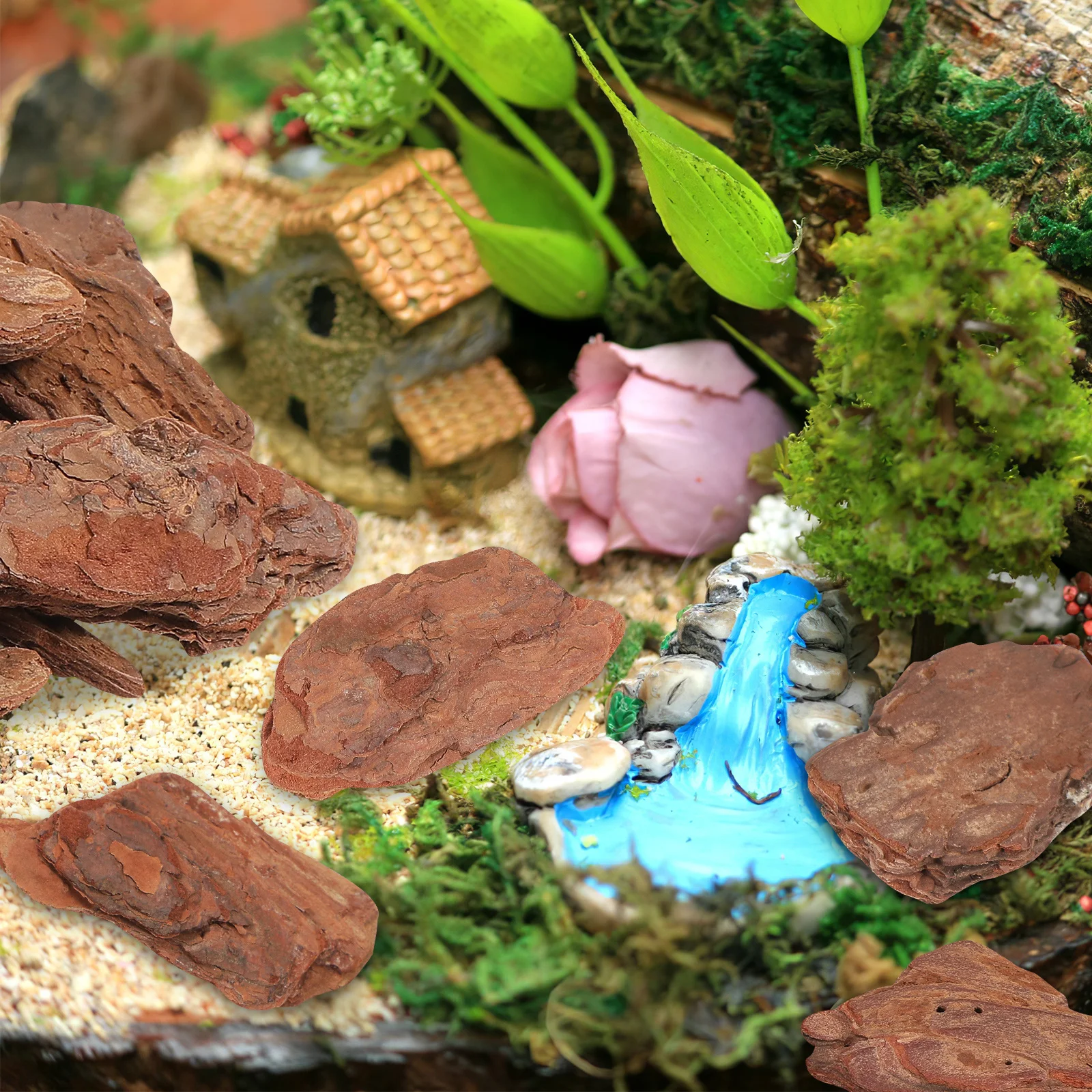 1 حزمة 500 جرام صندوق الزواحف المواد المناظر الطبيعية الصنوبر النباح للزواحف صندوق تغذية ديكور خزان السلاحف الغابات المطيرة زخرفة الحيوانات الأليفة