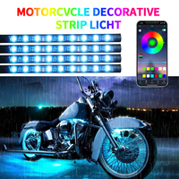RGB LED Atmosphere Ambient Light Kit Remote APP Control Flexible Waterproof Neon Strip For Car Motorcycle Decorative Lamp 12V