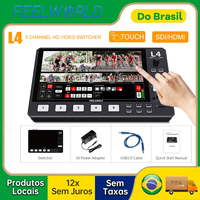 【Do Brasil】FEELWORLD L4 10.1 Inch Camera Video SwitcherTouch Screen Video Monitor Chroma Key for Filmmaker Live Streaming