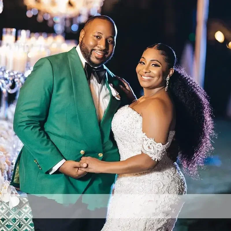 Personalizado vintage plus size renda sereia vestido de casamento volta rendas até fora do ombro africano longo trem apliques vestidos de noiva