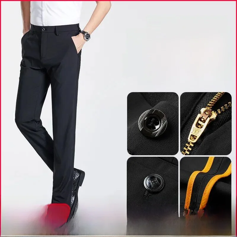 

Casual Summer Thin Straight Leg Men's Pants Versatile Commuting Busin Trousers Faionable Urban Sle Long Pants