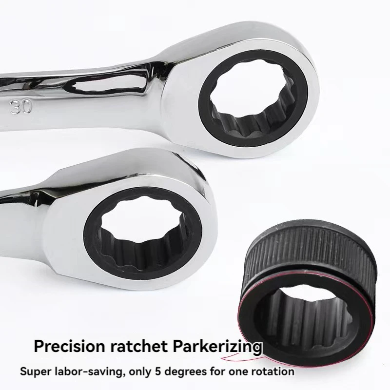 Ratchet Combination  Wrench Set Fine Tooth Gear Ring Torque and Socket Wrench Set Nut Tools for Repair Open End Wrench