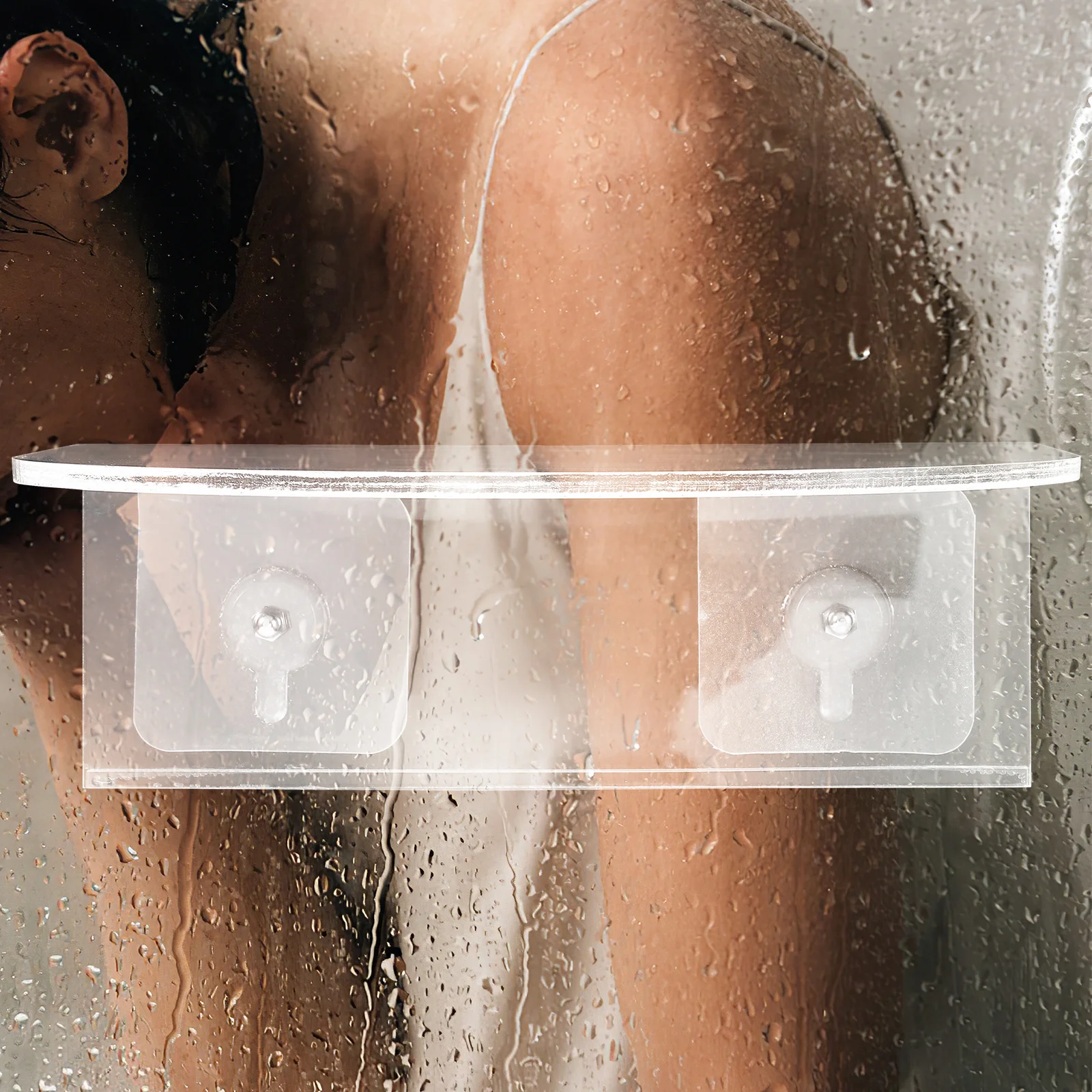 

Suction Cup Window Shelf Clear Acrylic Floating Rack No Drill Plant Display Shelf for Living Room Bedroom Kitchen