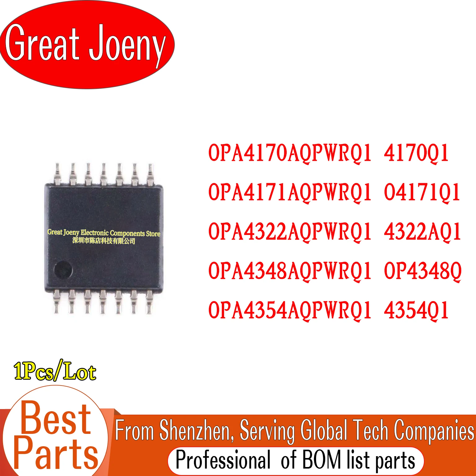 

OPA4170AQPWRQ1 4170Q1 OPA4171AQPWRQ1 O4171Q1 OPA4322AQPWRQ1 4322AQ1 OPA4348AQPWRQ1 OP4348Q OPA4354AQPWRQ1 4354Q1 IC Chipset
