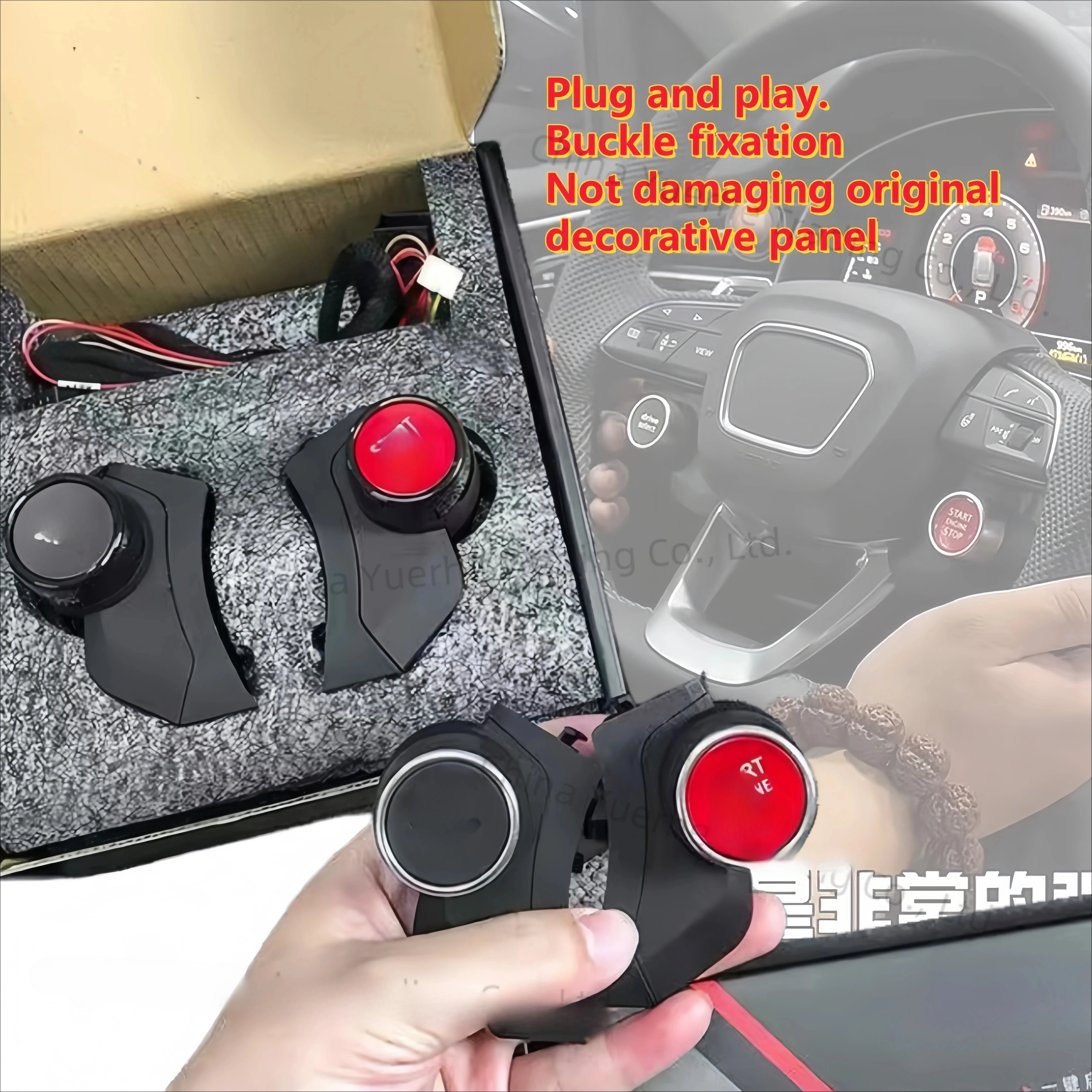 For Audi A3 S3 A4 S4 A5 S5 A6 S6 A7 S7 C8 Q5 Q2 Q3 Q7 Q8 Steering wheel START switch Driving mode switch R8 type switch