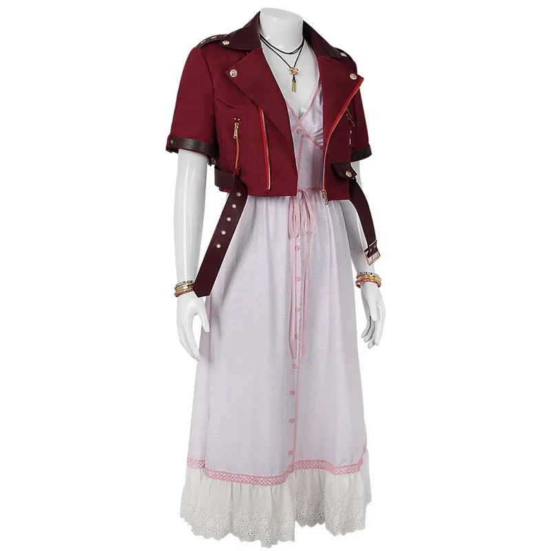 25COSGame فاينل فانتسي ايريس أزياء تنكرية بأكمام قصيرة فستان علوي للهالوين ملابس تنكرية لحفلات الكرنفال للنساء