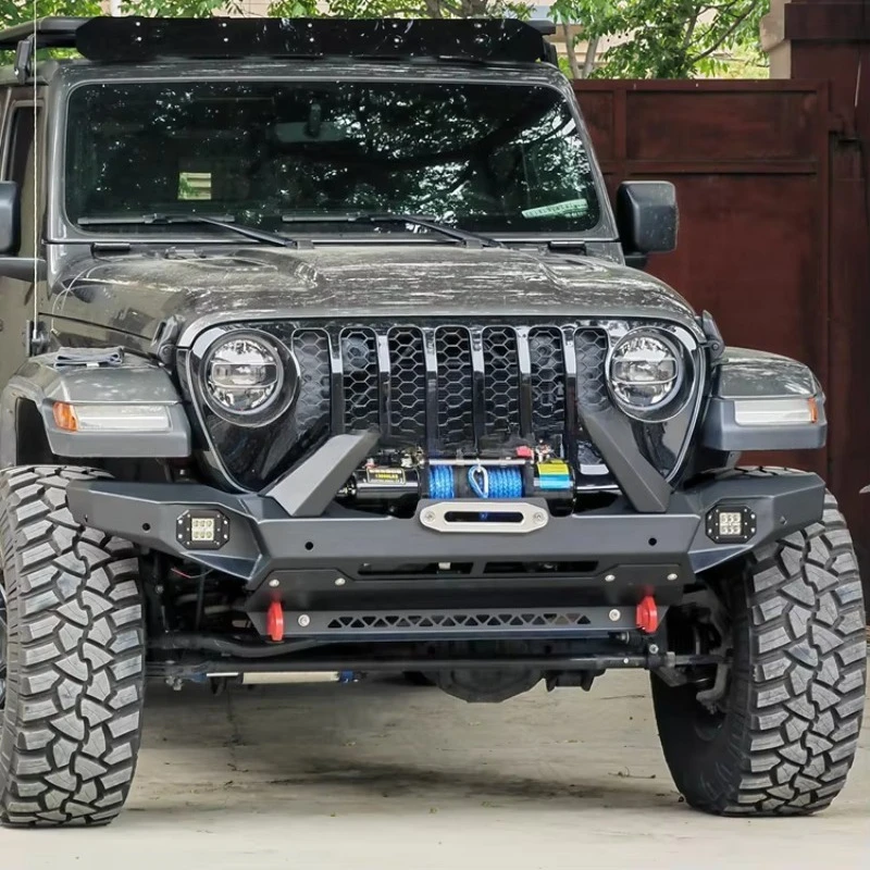 AQTA 2020 Gladiator Camper أفضل 4X4 للطرق الوعرة تعديل المصد الأمامي قضيب الثور الصلب مع ونش باستثناء ونش جميع المعادن