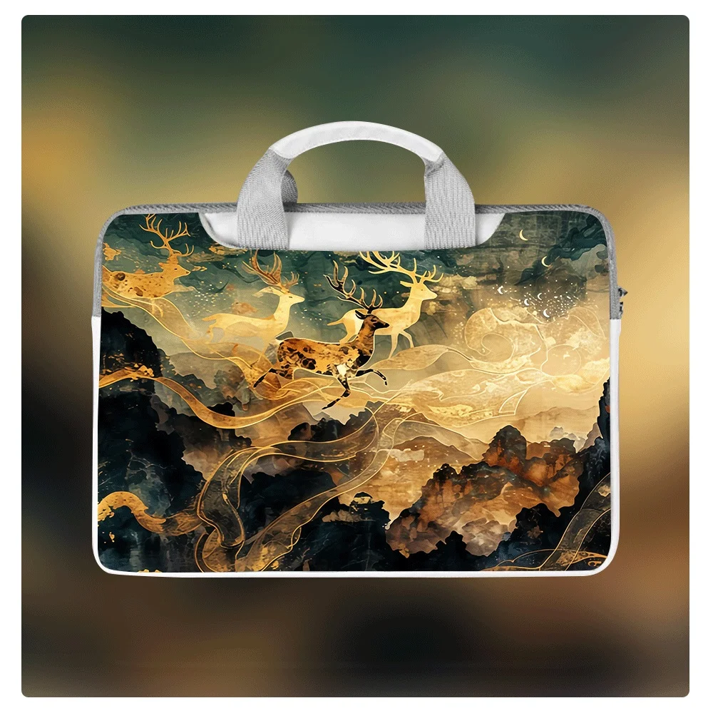 

Сумка для ноутбука с милым принтом оленя, 12-16 дюймов, водонепроницаемая, из полиуретана, ударопрочная, через плечо, для Macbook, Dell, Asus