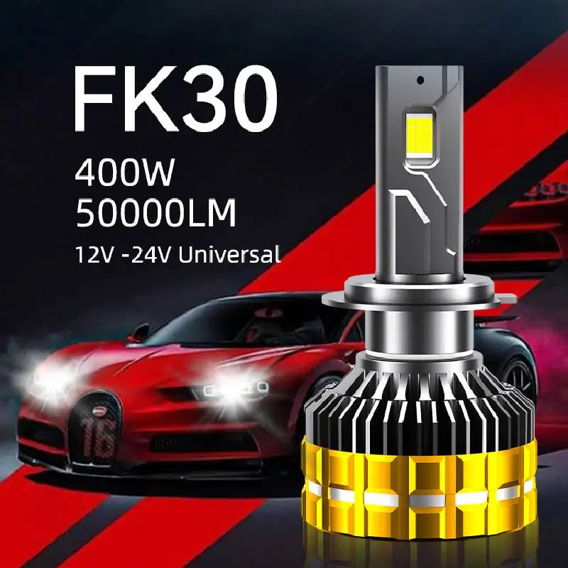 OLLO FK30 H7 H4 LED Headlight 4 Copper Tube 50000LM 400W Adjustable Headlamp H11 H1 9005 LED Car lights 6000K Auto Bulbs