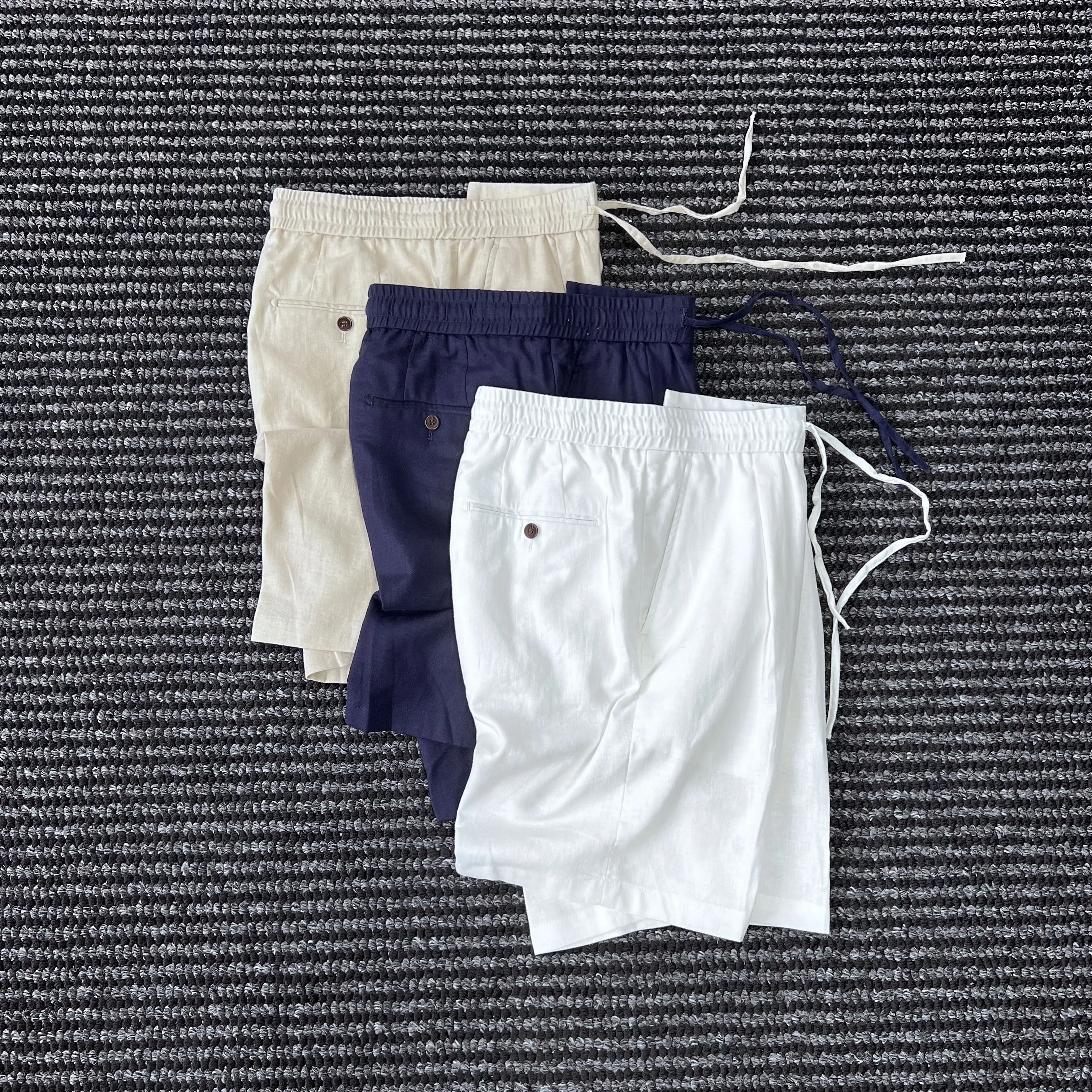 

Хлопковые и льняные шорты в стиле old money, мужские летние повседневные шорты для отдыха.