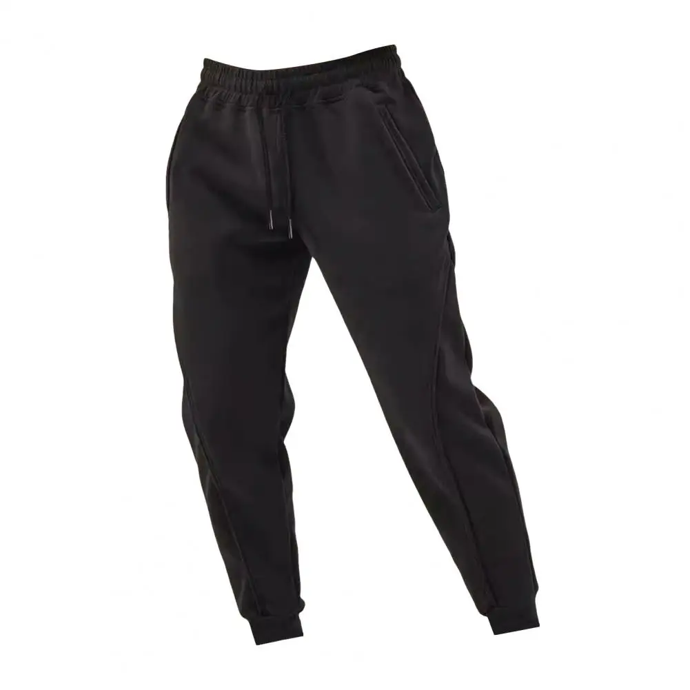 

Men Everyday Solid Color Pants Men's Drawstring Elastic Waist Jogging Pants with Side Pocket Casual Sport for Training