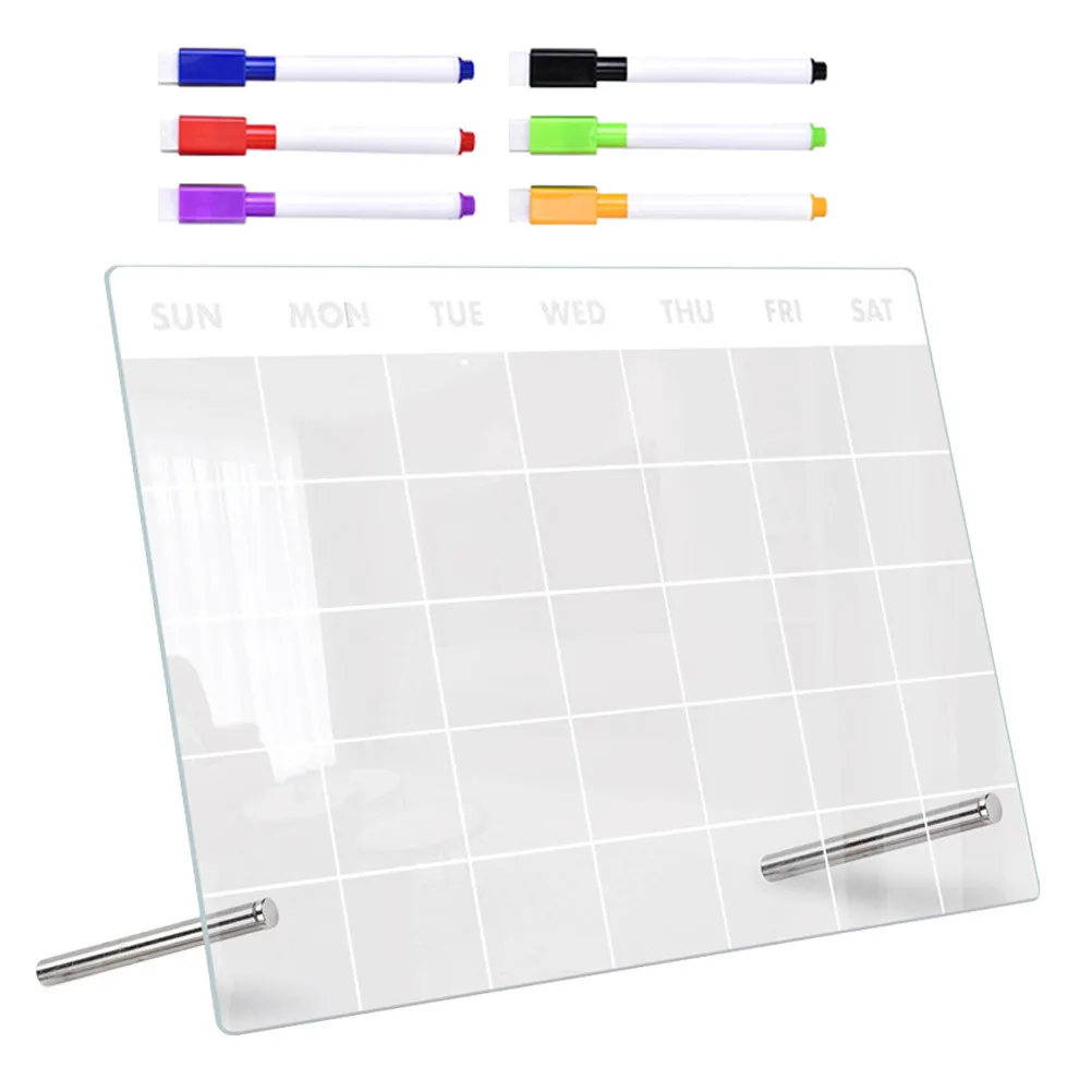 1Set Acrylic Note Board Transparent Erasable Writing Surface for Students Teachers Home Office Desk Decoration Multi Function