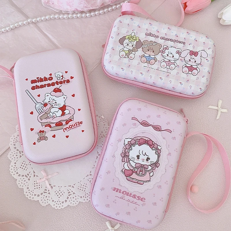 

Kawaii Mikko Sweet Mousse Souffle Storage Bag Charger Data Cable Headset Camera Storage Box Portable Cute Birthday Girls Gift