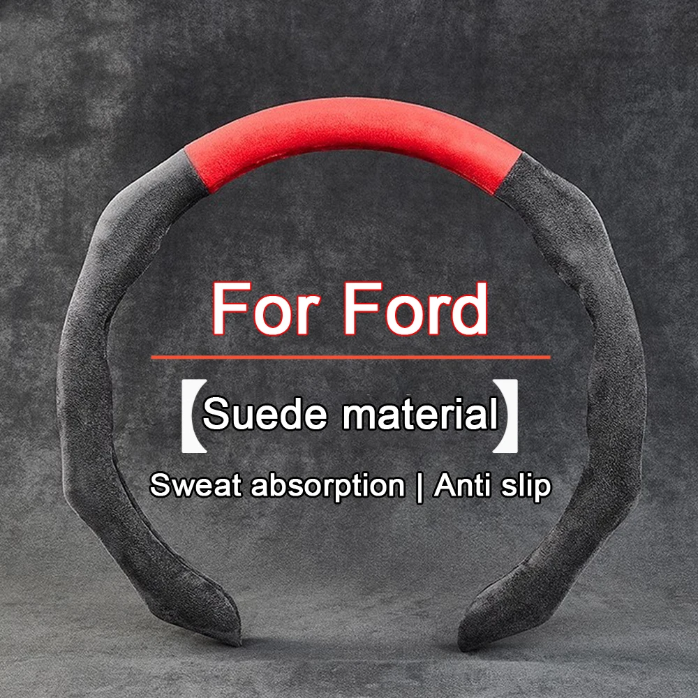 New Car Steering Wheel Cover Suede Sweat-Absorbing Handle cover For Ford Focus 2 3 4 5 Mondeo MK2 MK3 MK4 MK7 Fiesta Fusion Kuga