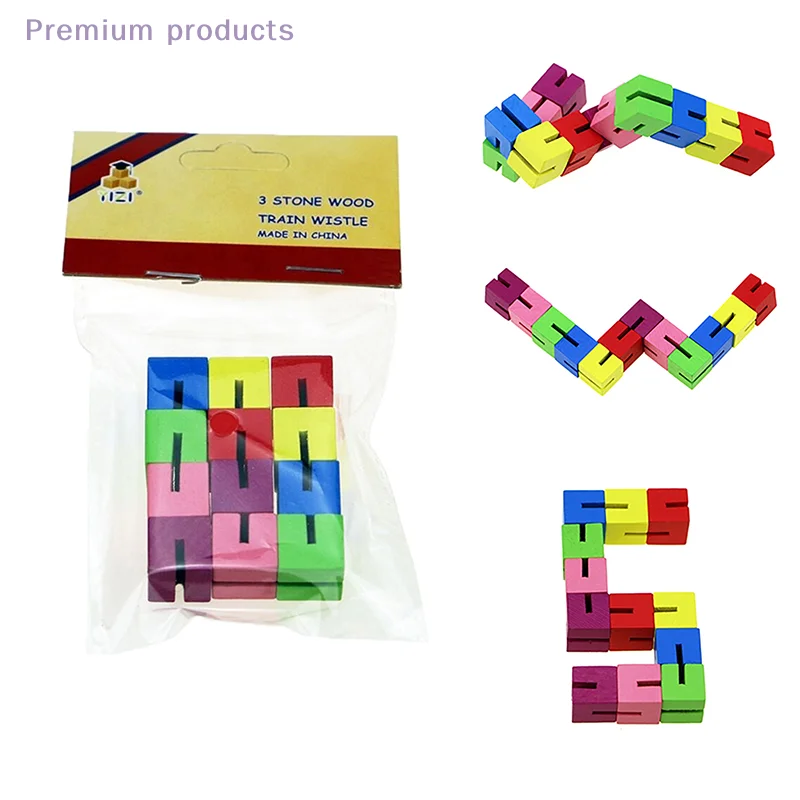 1 قطعة الكلاسيكية الملونة مكعب سلسلة خشبية بنة الإبداعية تململ لعبة لتخفيف الضغط للأطفال طفل ألعاب تعليمية #1