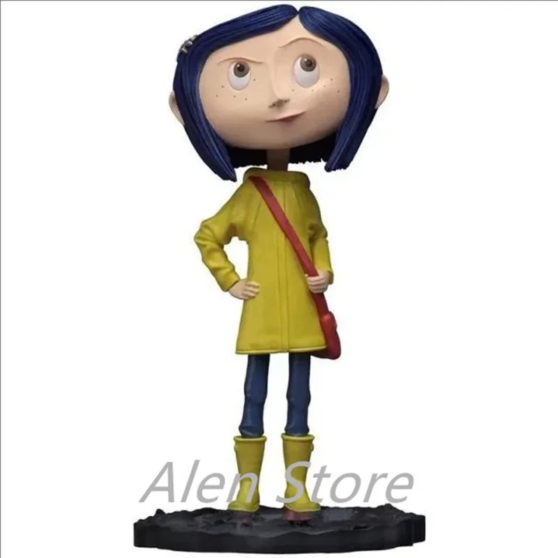 7inch Coraline & the Secret Door Movie Caroline Action Figure Shaking Head Desktop Model Ornaments Birthday Gift Children toys